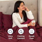 Full Sheets Set 6 Piece - Includes 4 Pillowcases - Bed Sheets Full Size - Soft Hotel Luxury Bedding - Cooling, Comfy, Cozy & Breathable - 1 Flat & 1 Fitted & 4 Pillowcases w/ Deep Pockets - Burgundy