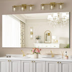 Mirrorons Large Vanity Mirror 72" x 36", Bathroom Vanity Mirror with Frameless Polished Edge, Hangs Horizontally or Vertically. Upgraded Shatterproof Bathroom Mirrors for Wall.