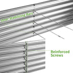 Land Guard Metal Raised Garden Bed for Gardening, 8x4x1.5ft Galvanized Raised Garden Bed, Planter Boxes Outdoor for Vegetables, Fruits and Flowers (Silver)