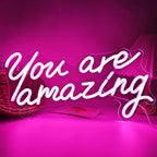 SYLHOME Pink You Are Amazing Led Neon Light Sign Girls Bedroom Kids Room Wall Decor Sign Wedding Birthday Christmas Graduation Party Sign Student Gifts USB 15.75" X 8.94"