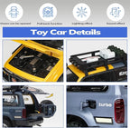 Toy Cars for Boys Diecast Cars 1 24 Scale Compatible with Land Cruiser LC80 Car Model Collectible,Pull Back Toy Car with Lights and Sounds,Toy Cars for Boys Age 4-7（Yellow）