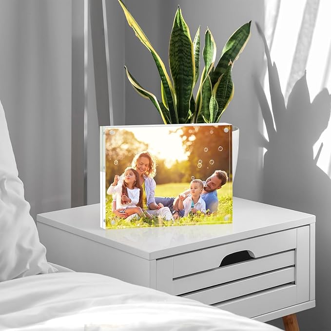 SYNTRIFIC 10 PACK Magnetic Picture Frame,8X10 Acrylic Frame Double Sided Picture Frame,20mm Thickness Magnetic Premium Acrylic Picture Frames Gifts Ideal