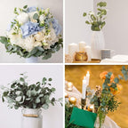 40 Pcs Artificial Eucalyptus Stem, Fake Silver Dollar Eucalyptus Leaves Stems Bulk Real Touch Faux Leaf Branches for DIY Bouquets Floral Arrangement Wedding Home Decor