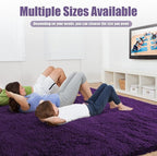 Shag Area Rug for Bedroom 4x6,Purple Fluffy Area Rugs for Living Room,Soft Fuzzy Rug Non-Shedding Indoor Plush Carpet for Kids Bedroom Nursery Dorm Home Decor