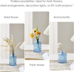 Glass Bud Vases Set of 64 - Blue Assorted Small Mini Glass Vases for Flowers, Crystal Vintage Vase Set, Bulk Centerpieces for Table Décor, Wedding, Home and Events (Blue, 64 Pcs)