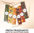 Folkulture Incense Sticks with Holder | Set of 6 (120) Fall Insence-Sticks with 45 Min Burn Time | Cedarwood, Amber Incenses | Organic, Non Toxic Fall Scents | Inscent-Stick or Fall Essentials