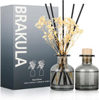 Brakula 2 Pack Reed Diffuser, White Jasmine+Lavender Vanilla (3.38 fl oz Each Pack), Home Fragrance with 12 Sticks, Shelf Decor, Reed diffusers for Home