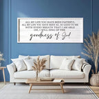 Goodness of God Framed Wall Art, 40''×15'' Positive Religious White Bible Verse for Christian God Jesus Christ Prayer, Vintage Rustic Long Holy Catholic Scripture Decor