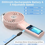 COMLIFE Portable Handheld Misting Fan, 3000mAh Rechargeable Battery Operated, 180° Foldable, Mini Personal Fan with Water Sprayer for Travel, Makeup, Home, Office, Camping, Outdoors