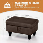 Ottoman Rectangular Storage Ottoman Bench, Flannel Footrest Stool Footstool with Lid for Living Room, Bedroom, Entryway, Coffee, 28.5"x19"x17.5"