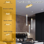 Pendant Lights Kitchen Island Mini Chandelier Gold Pendant Light Crystal Light fixtures Adjustable Hanging Ceiling Hanging Lights Bubble Mini Crystal Ceiling Light for Dining Room Bedroom 2700K 6000K