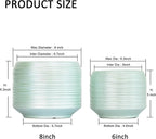 8 Inch + 6 Inch Ceramic Plant Pots Indoor with Drainage – Flower Pot Set, Decorative Indoor Planters for House Plants and Garden Use