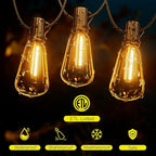 OHLUX 120FT Outdoor String Lights, 62 ST38 Edison LED Bulbs, E12 Base, 2200K Cafe Warm Color, Max.Connectable 14 Strands, Anti-Fall & Waterproof, Dimmable, Hanging for Outside Patio Backyard Bistros