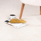 CAMILSON Easy Jute Rug 9x12, Indoor Outdoor Off-White Farmhouse Area Rugs for Living Room Patio and Kitchen Rug, Solid Woven Design, Easy-Cleaning, Washable Outside Carpet Alfombras (9 x 12)