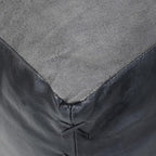 Square Shaped Goat Leather Handmade Eco-Friendly Vintage Blue Pouf - Square Pouf, 18" x 18" x 18", Plain Solid Pouf, Goat Leather Pouf, Recycled Cotton Filled Stuffed Pouf, Seating Pouf PF37