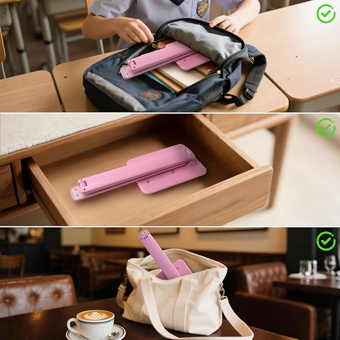 karidi LED Desk Lamp Dimmable Table Lamp with USB Charging Port, 5 Lighting Modes, Sensitive Control, Foldable Portable Desk Light for Home Office Bedroom Reading (Pink, Standard Size - 13.3 inch)