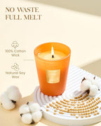 M&SENSE Sunset Mandarin Scented Natural Soy Wax Candle, 14.1oz 60 Hours Long Lasting Slow Burning Candles for Home Decor, Aromatherapy Candle for Stress Relief