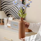 Modern Ceramic Vase Set of 3, Neutral Colors, Decorative Bottles for Home, Earth Tone Farmhouse Rustic Decor (Coffee Mix)