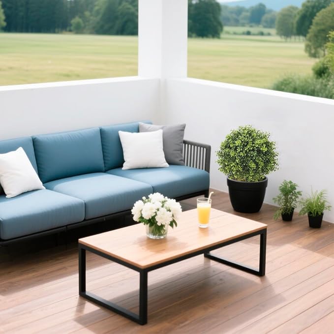 Set of 2 Artificial Boxwood Topiary Ball Trees for Outdoor with Ground Spike 29.5", UV Resistant Faux Greenery Shrubs, Fake Plants for Garden, Porch, Patio Valentine's Day Decor