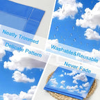 4 Pcs Fluorescent Light Covers for Ceiling Lights Classroom, Stylish Fluorescent Lampshades Classroom Light Covers Magnetic, Modern Ceiling Light Covers for Office, Home, Hospital (sky cloud)