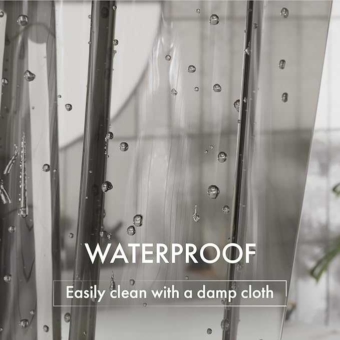 AmazerBath 72x78 Long Shower Curtain Liner, Clear Black Plastic Shower Curtain Liner, Waterproof PEVA Shower Liner, Cute Lightweight Shower Curtains for Bathroom with 3 Magnets & Rustproof Grommets