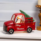 Snowman Christmas Snow Globes Red Truck Carrying Christmas Tree Water Lantern, 8 Christmas Music, Holiday Decorations Gifts for Family, Children or Friends