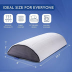 Memory Foam Half Moon Bolster Pillow, for Under Knee, Back, Ankle and Foot Support for Yoga, Sleep, and Lumbar Relief, Ergonomic Design with Washable Cover, 20.5" x 8" x 5"