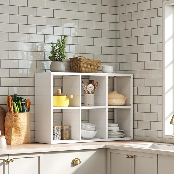 4 Cube Book Shelf - High-Strength Steel Cube Storage Organizer with Open Display Shelves for Living Room