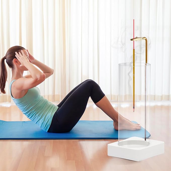 1 Pack Incense Holder for Sticks, Insence-Stick Holder Ash Catcher with Removable Glass [Anti-Ash Flying], Mess-Free Incense Burner Holder,Perfect for Meditation Yoga Relaxation,Home Decor(White Base)