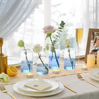 ComSaf Small Flower Vase Set of 12, Glass Bud Vases in Bulk, Blue Vases for Flower, Decor Centerpiece for Bathroom, Decorative Vases for House Warming, Valentines' Day, Mother's Day, Thanksgiving Day