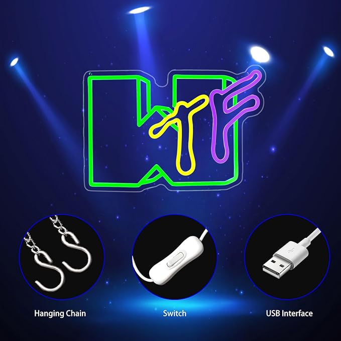 Neon Sign, Neon Signs for Wall Decor LED Light Up Signs Home Decor for Gaming Room Bedroom Club Party Bar Shop USB Operated