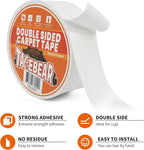 TAPEBEAR Double Sided Carpet Tape 2Inch x 20Yards, Heavy Duty Rug Tape Residue-Free Carpet Gripper for Area Rugs, Wood, Floor, Multipurpose Gripper Non Slip Tape, White