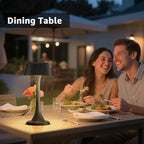 uuffoo Rechargeable Table Lamp, Outdoor Table lamp Cordless with Stepless Dimming & 3 Color Temperatures, Battery Operated Night Light for Patio, Bar, Restaurant, Home, Bedroom, Dining (Black)