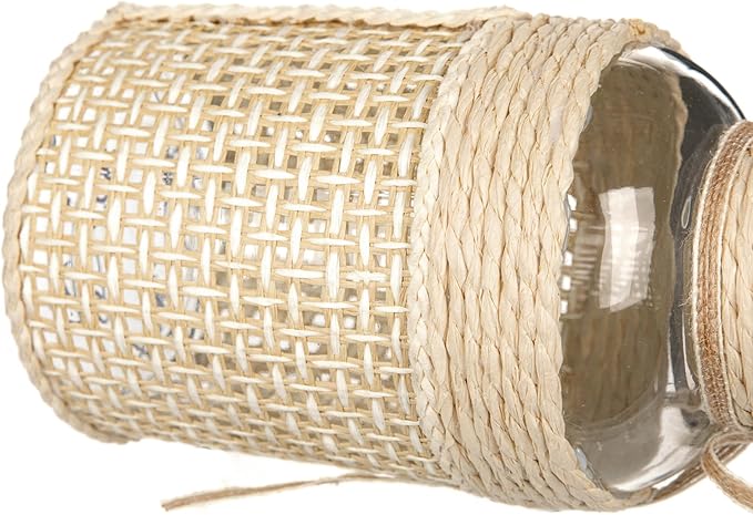 Hollyone 3Pcs Flower Vase Glass Vase with Cotton Rope Cover Woven Glass Vase Decorative Flower Bottle Modern Vase for Table Centerpiece Farmhouse Wedding Home Decor