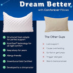 Cooling Side Sleeper Pillow for Neck and Shoulder Pain, Luxury Shredded Memory Foam Curved Bed Pillows for Sleeping Set of 2- Adjustable King Size- Washable Cover Crescent White