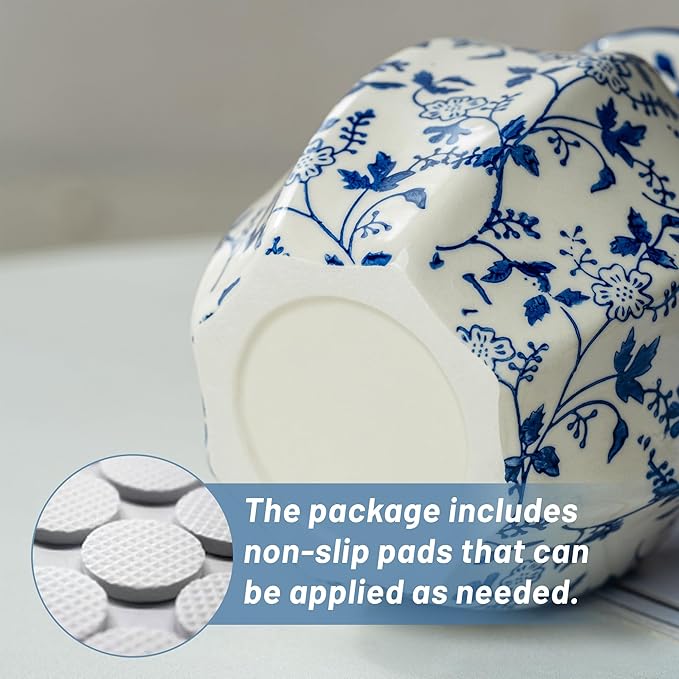 Small Blue and White Ceramic Vase, 6 Inch Vintage Chinoiserie Flower Vase Decorative Antique Vases for Home Decor, Rustic Porcelain Vase Farmhouse Shelf Table Centerpieces Decor