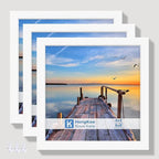 8x8 Picture Frames with Real Glass, White Wooden Square Photo frame Set of 3, Displays 4x4 Picture With Mat or 8x8 Without Mat, Desktop & Wall Collage Frame set