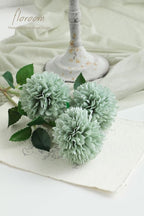 Floroom 12pcs Sage Green Faux Silk Mums Artificial Flowers Bulk Fake Chrysanthemums with Stems for DIY Wedding Table Centerpieces Floral Arrangements Vase Fillers Home Decorations