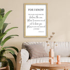 For I Know The Plans I Have for You Wall Decor 24"×16" Jeremiah 29 11 Sign Large Wood Framed Wall Hanging Art (Wood)