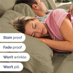 Split King Size 5 Piece Sheet Set - Comfy Breathable & Cooling Bed Sheets Set - Hotel Luxury Bedding for Women, Men, Kids, Teens, Boys & Girls - Deep Pockets, Soft and Wrinkle Free - Oeko-Tex - Khaki