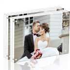 Magicool Premium Acrylic Photo Frame- Magnet Photo Frame -Double Sied Thick Desktop Frames (5x7 2 pack)