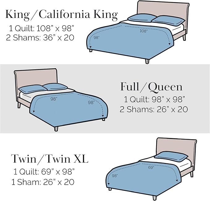 Southshore Fine Living, Inc. Holly Jolly Christmas Holiday Soft Bedding Set 3-Piece Oversized Quilt Set with Quilted Shams, Full/Queen