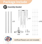 NUPTIO Silver Vases for Centerpieces Wedding - 10 Pcs 39.4in Tall Vase for Tables - Flower Stand Chandelier for Weddings