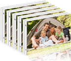 5x7 Acrylic Picture Frames 5Pack, Magnetic Acrylic Photo Frames 5 by 7,20% Thicker Block,Clear Floating Picture Frame Free Stand Double Side, Lucite Frameless Frame Gift for Desktop Display