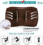 Lumbar Support Pillow for Office Chairs, Back Support Pillow for Lower Back Pain Relief, Soft & Good Support Corduroy Desk Lumbar Cushion, Small (Brown)