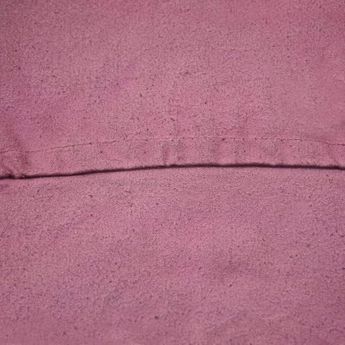 PF12 Round Shaped Goat Leather Handmade Eco-Friendly Dark Pink Pouf - 21" x 21" x 12", Plain Solid, Recycled Foam with Fibre Fill Stuffed