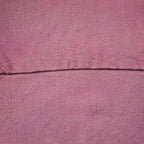 PF12 Round Shaped Goat Leather Handmade Eco-Friendly Dark Pink Pouf - 21" x 21" x 12", Plain Solid, Recycled Foam with Fibre Fill Stuffed