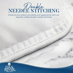 DAN RIVER Double Needle Pillows Queen (20x28), Set of 2 | White Hotel Pillows | Cooling Pillow for Side Sleepers | Back Sleeper Pillows | Best Pillows for Sleeping | Dorm Room Essentials