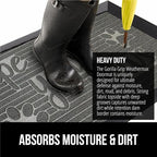 GORILLA GRIP 100% Waterproof All-Season WeatherMax Doormat, 47x35, US Designed Natural Rubber, Stain and Fade Resistant, Low Profile Indoor Outdoor Door Mats, Easy Clean Patio Mat, Stone Paws