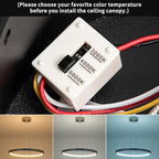 Modern Led Pendant Light,1 Ring Modern Circular Chandelier Dimmable Hanging Pendant Lighting for Living Room Dining Room Kitchen Island Foyer Office, 3000-6000K Brush Nickel